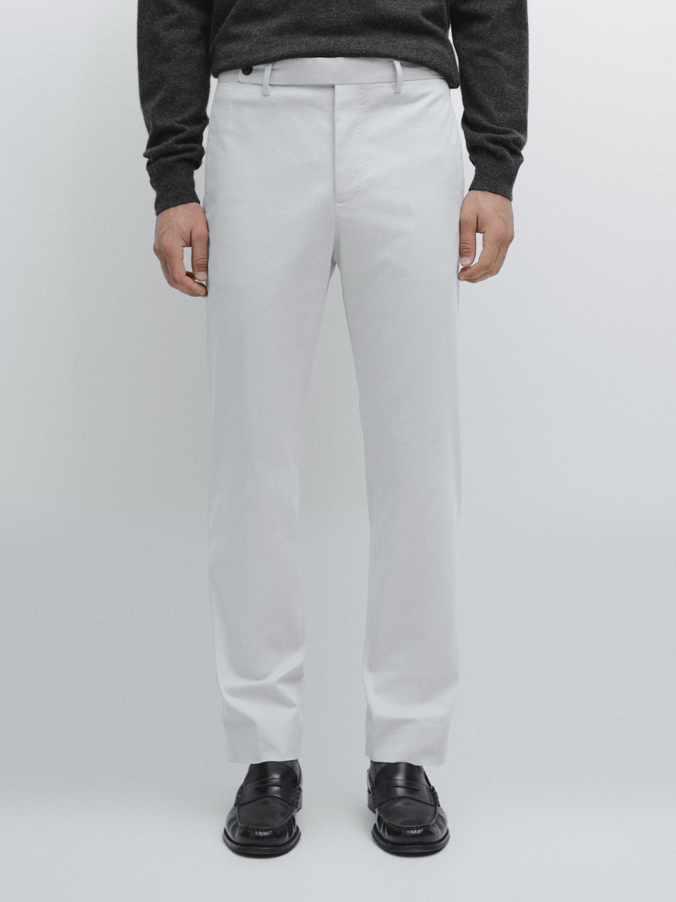 Pantalon en serge de coton mélangé